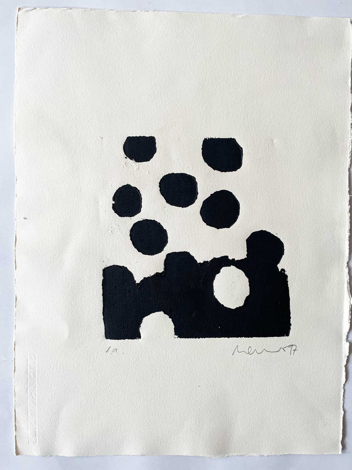 Florian Mehnert, Aus einer Form, woodcut, 1997