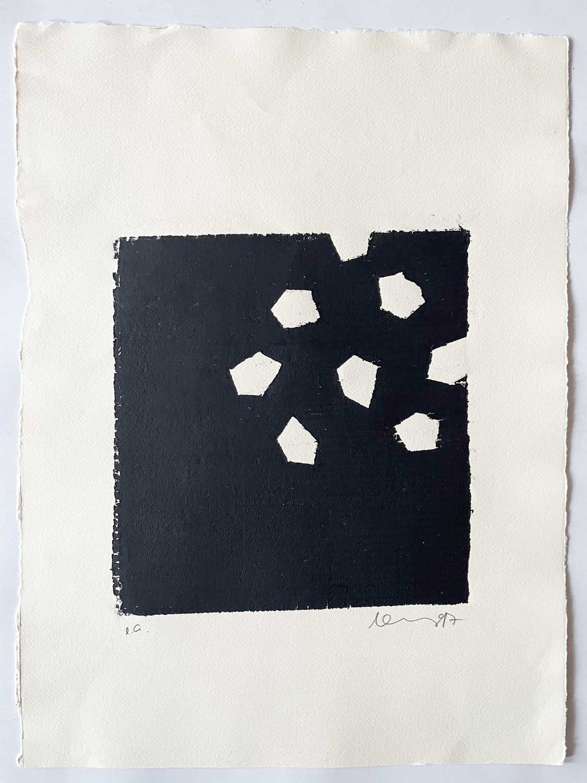 Florian Mehnert, Aus einer Form, woodcut, 1997
