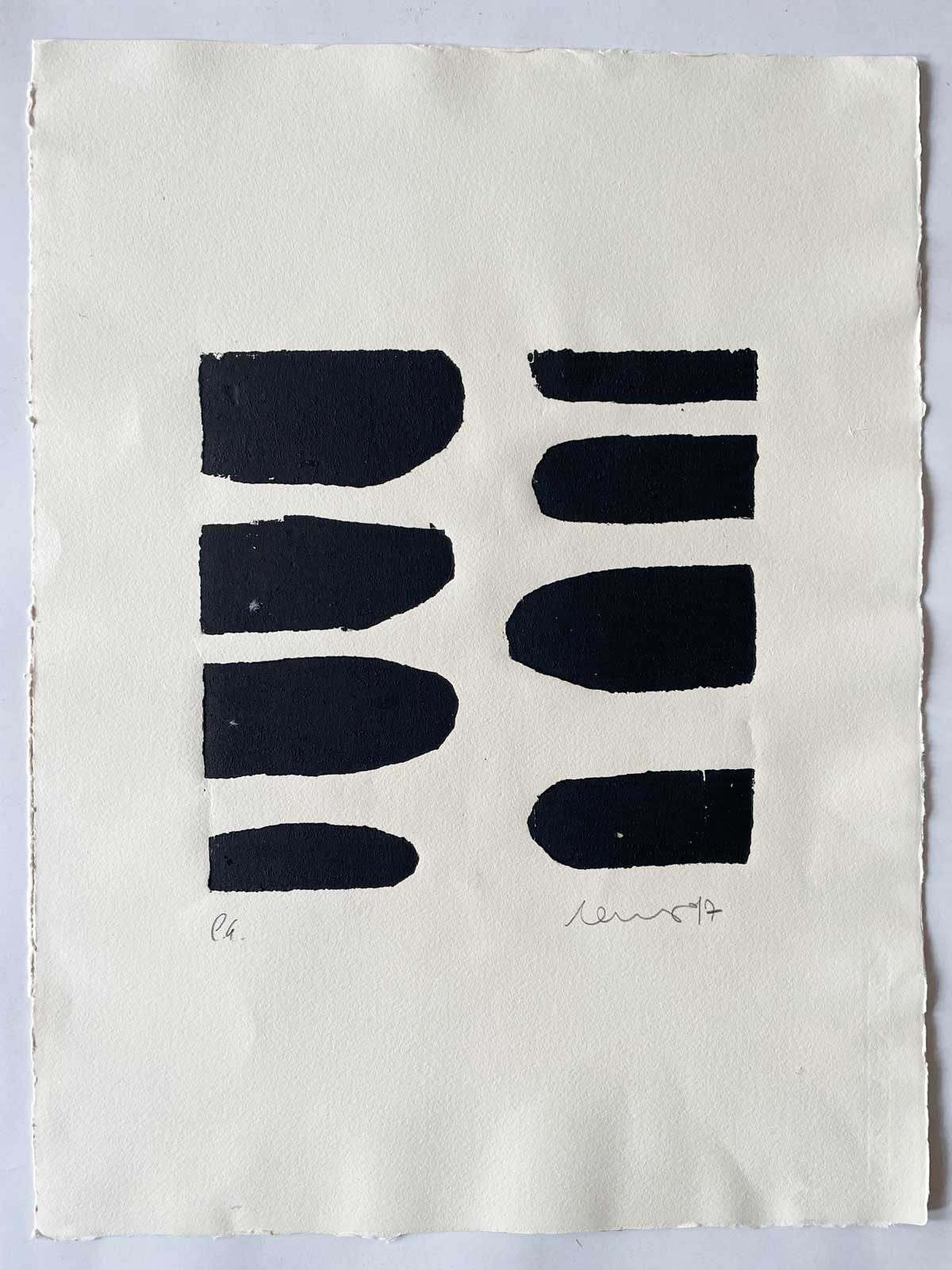 Aus einer Form woodcut by Florian Mehnert