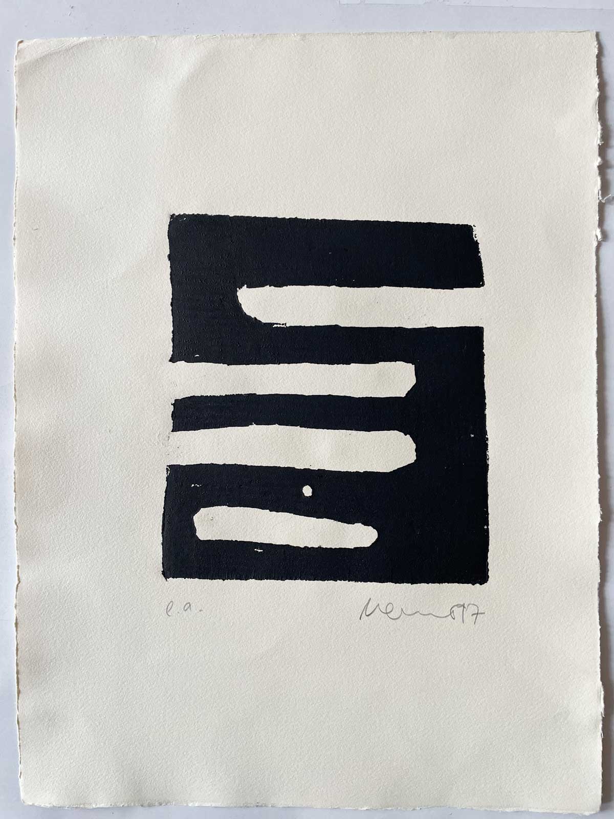 Florian Mehnert, Aus einer Form, woodcut, 1997