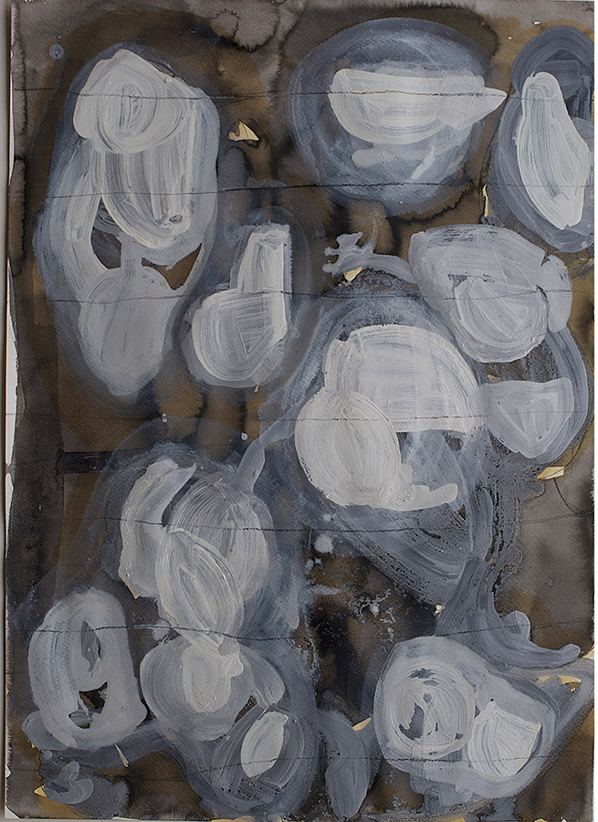 Florian Mehnert, Blätterschatten Moving, Mischtechnik auf Papier