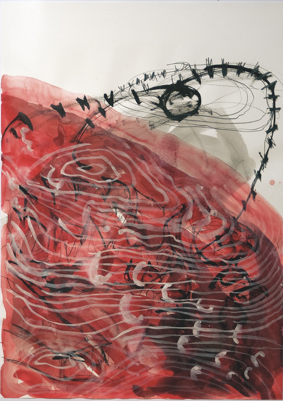 Florian Mehnert, Gouache Papierarbeit