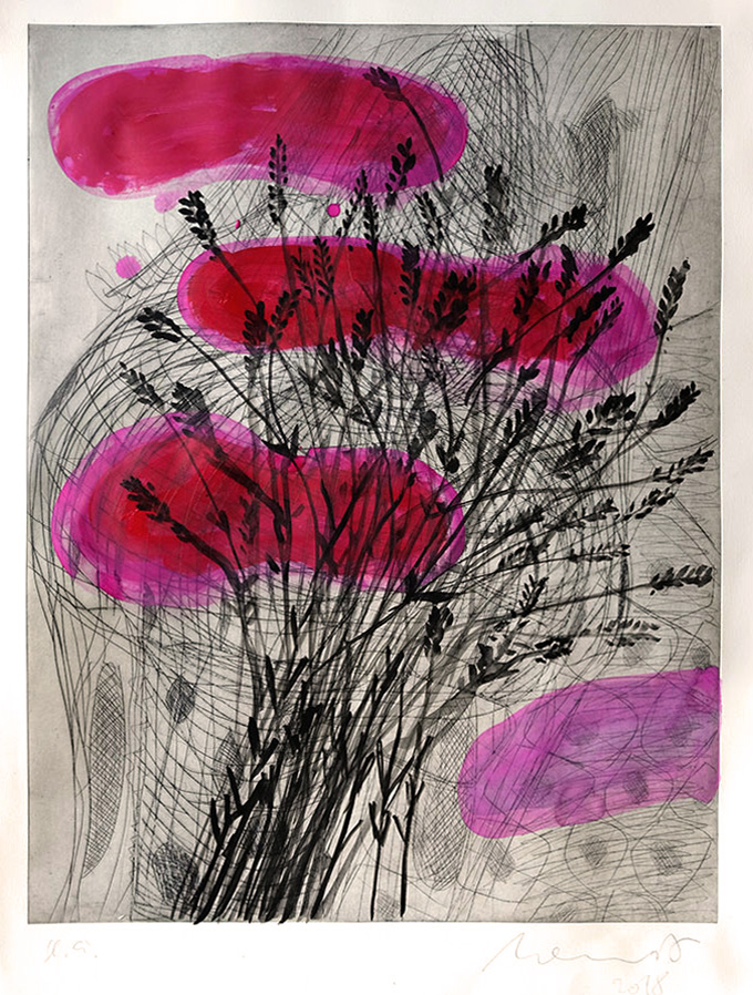 Overpainted etching by Florian Mehnert