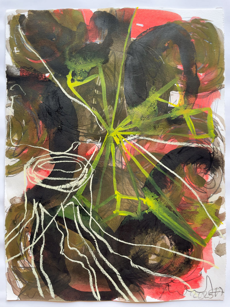 Florian Mehnert, Untitled, mixed media on handmade paper
