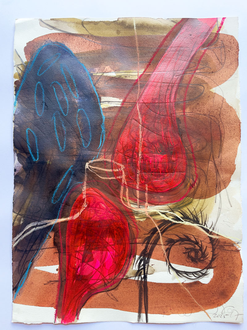 Florian Mehnert, Untitled, mixed media on handmade paper