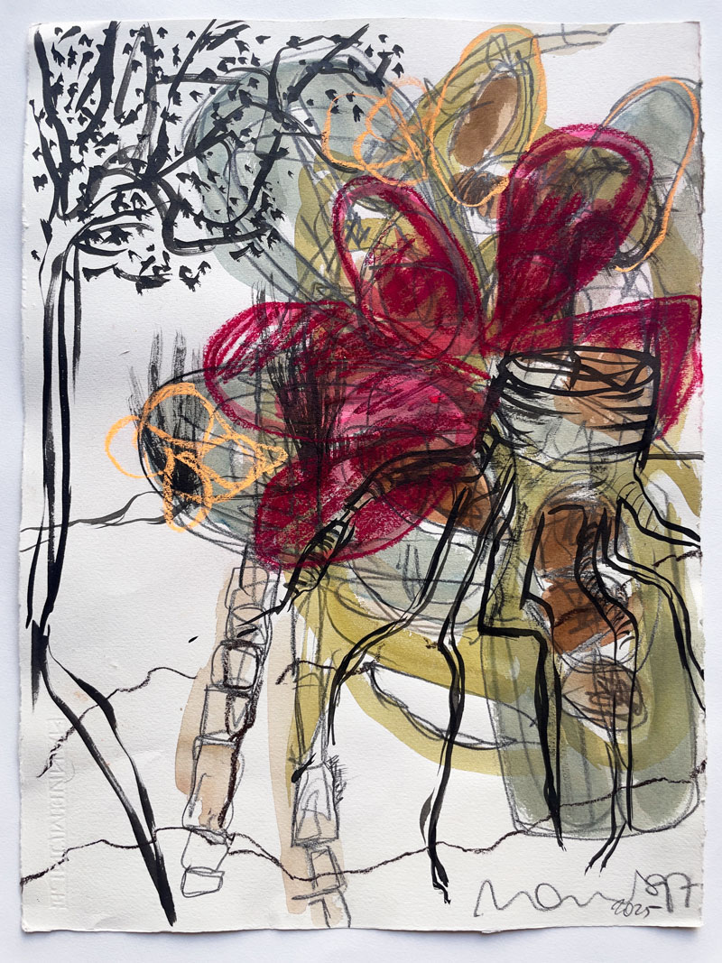 Florian Mehnert, Untitled, mixed media on handmade paper