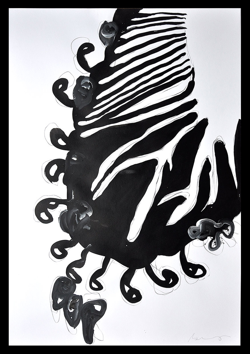 Florian Mehnert, Untitled, 2019, graphite, ink and acrylic on paper